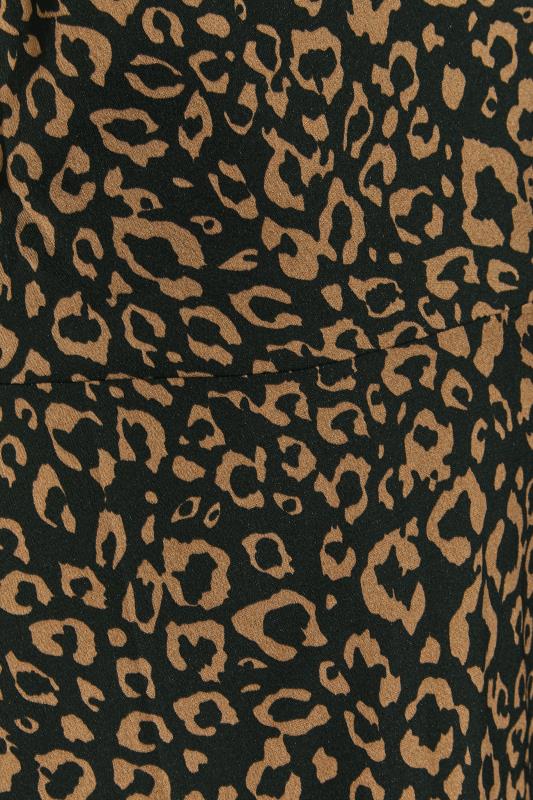 LTS Tall Black Leopard Print Midaxi Wrap Dress 5