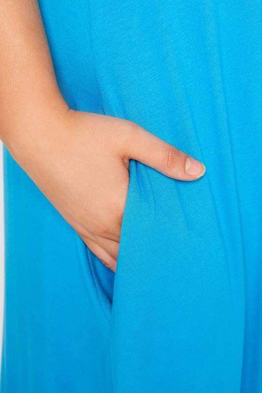LIMITED COLLECTION Curve Turquoise Blue Pleat Front Maxi Dress 4
