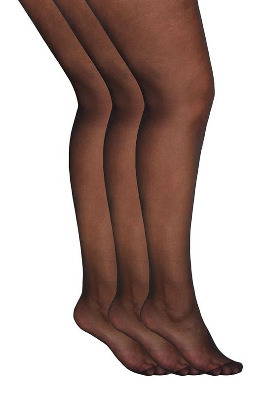  YOURSET 3 PACK Black 15 Denier Ladder Resist Tights