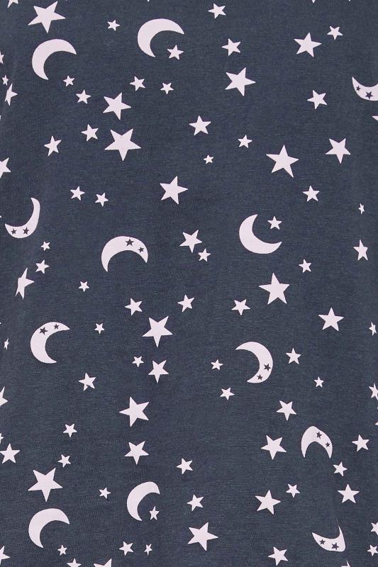 Petite Blue Moon & Star Print Pyjama Set | PixieGirl 5