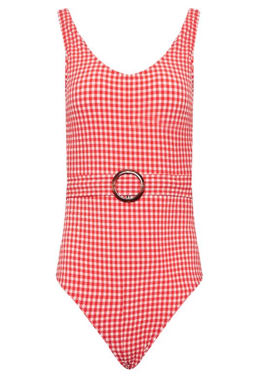 LTS Tall Women's Red Gingham Belted Swimsuit | Long Tall Sally 6