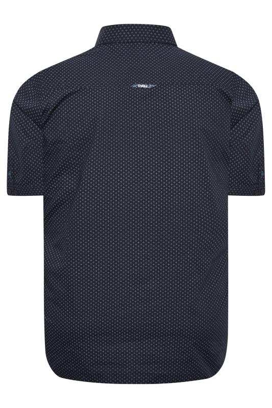 D555 Big & Tall Navy Blue Micro Print Shirt | BadRhino 4