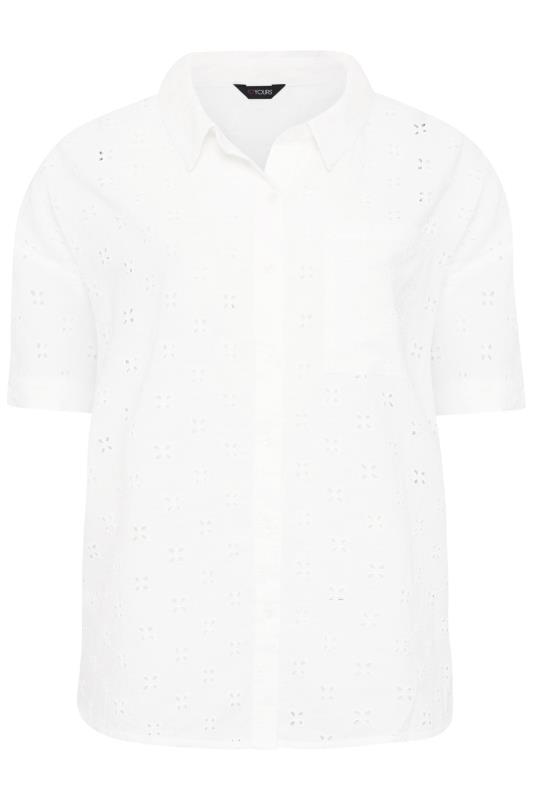 LIMITED COLLECTION Curve White Broderie Anglaise Shirt | Yours Clothing 8