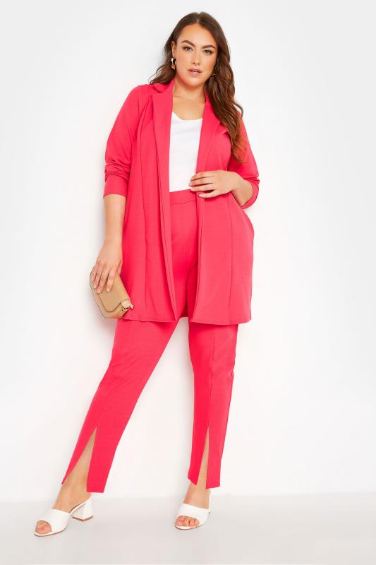 LIMITED COLLECTION Curve Hot Pink Longline Blazer 2