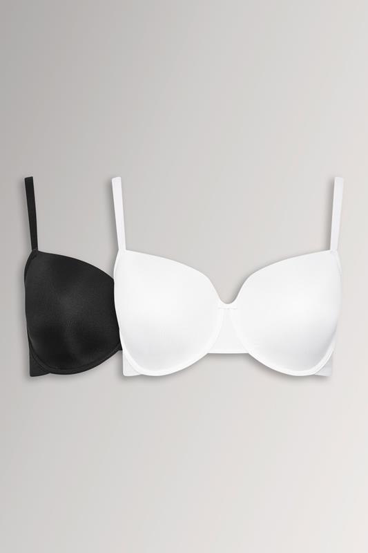 YOURSET 2 PACK Curve White & Black Moulded Underwired T-Shirt Bras
