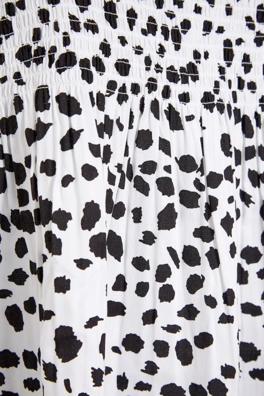 White Dalmatian Print Shirred Top_S.jpg