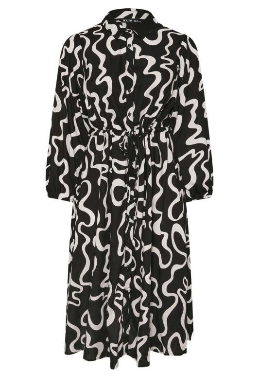 YOURS Plus Size Black Swirl Print Shirt Dress | Yours Clothing 5