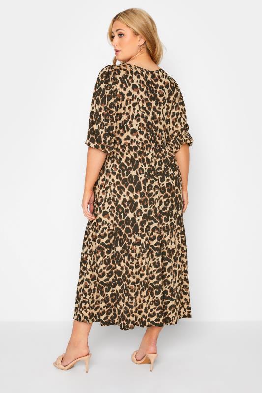 Plus Size Beige Brown Leopard Print Maxi Dress | Yours Clothing 3
