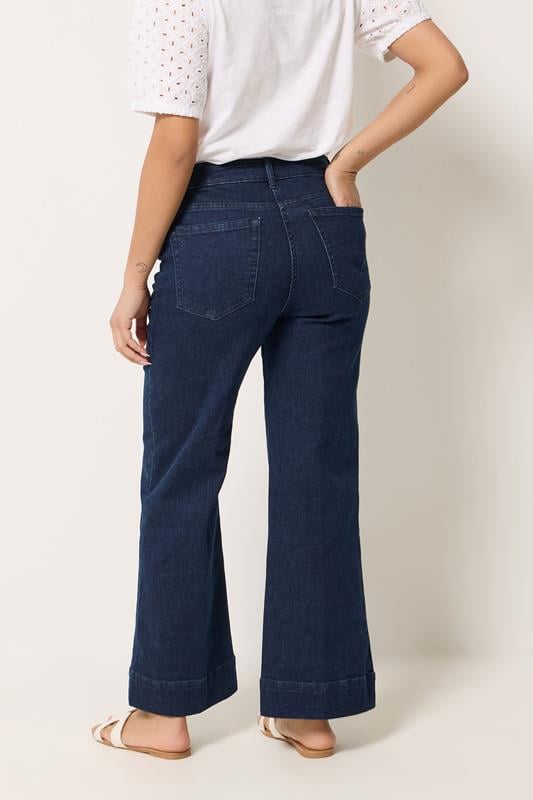 M&Co Dark Indigo Blue Flare Jeans | M&Co 2