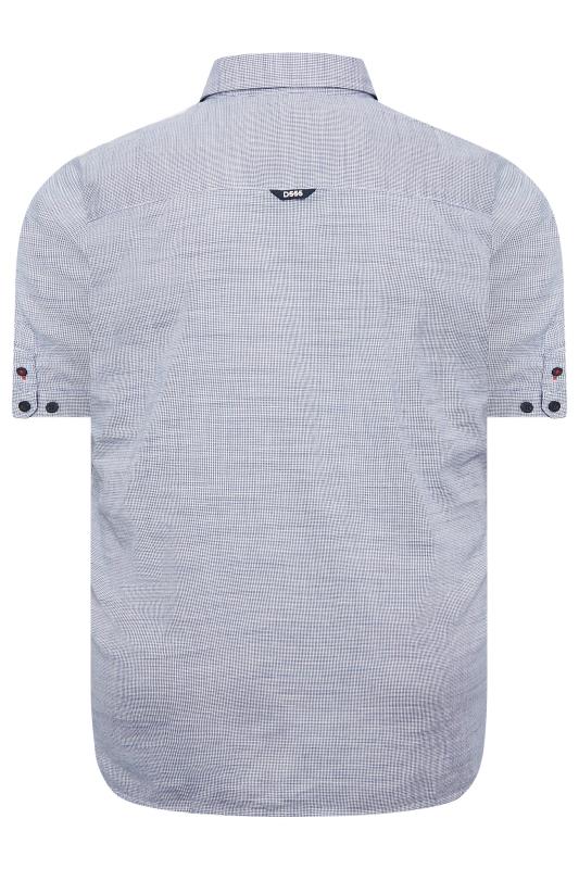 D555 Big & Tall Blue Dogtooth Check Shirt | BadRhino 4