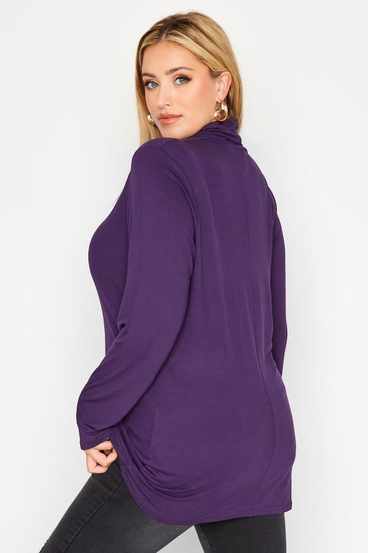 LIMITED COLLECTION Plus Size Dark Purple Turtle Neck Top | Yours Clothing 4