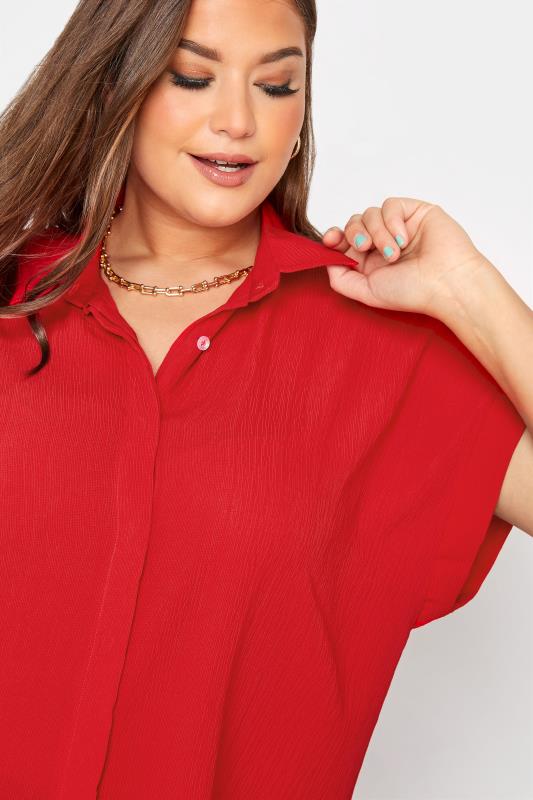 Curve Red Grown On Sleeve Shirt 4