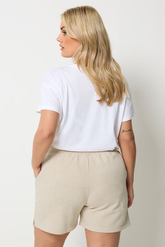 YOURS Plus Size Natural Brown Jogger Shorts | Yours Clothing 2