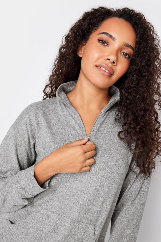 M&Co Grey Soft Touch Zip Lounge Top | M&Co 3