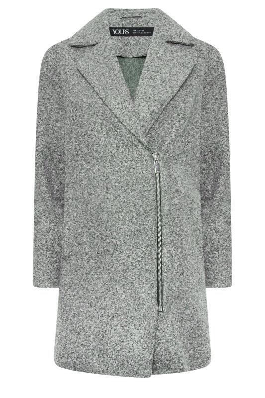  Tallas Grandes YOURS PETITE Curve Grey Boucle Formal Coat