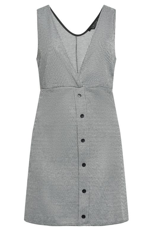 YOURS Plus Size Grey Dogtooth Pinafore Dress | Yours Clothing 5