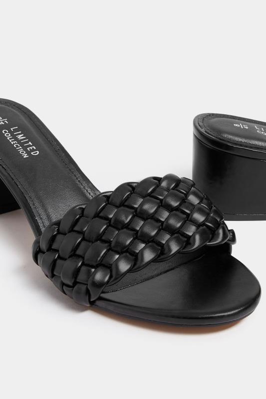 LIMTIED COLLECTION Black Plaited Mule In Wide E Fit & Extra Wide EEE Fit | Yours Clothing 5