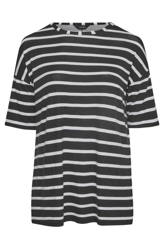 Curve Black Stripe Oversized T-Shirt 6