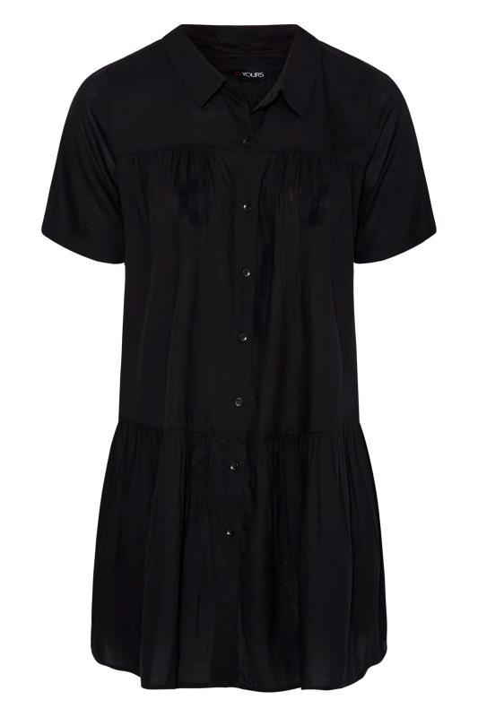 Black Tiered Smock Longline Shirt | Yours Clothing 6