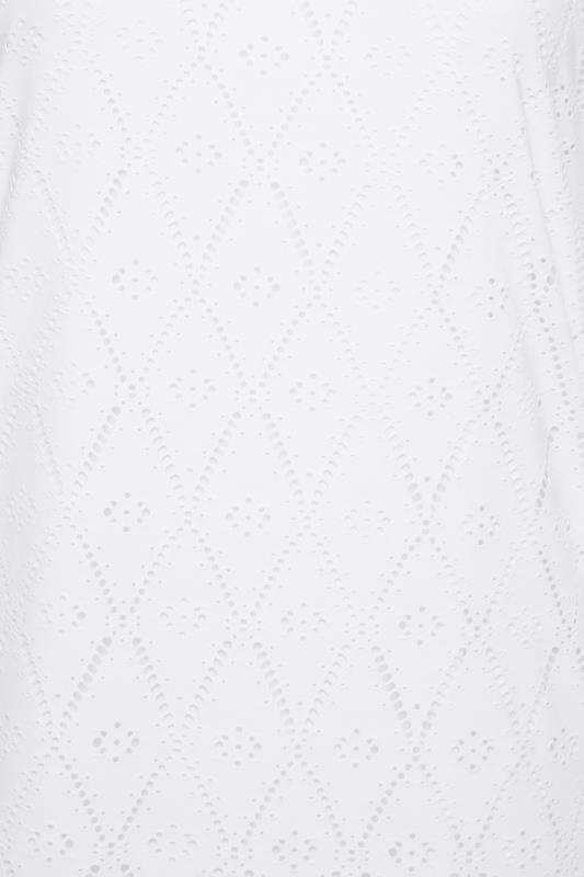 YOURS Plus Size White Pointelle Lace Trim Top | Yours Clothing 5