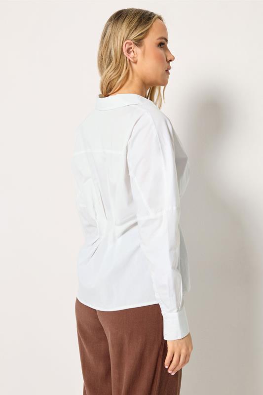 LTS Tall White Pleated Cotton Shirt | Long Tall Sally 2