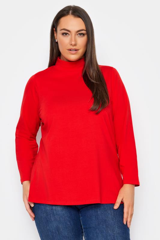 Plus Size  Evans Red High Neck Blouse