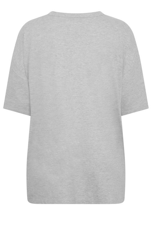 YOURS Curve Light Grey Marl Oversized Boxy T-Shirt | Yours Clothing 7