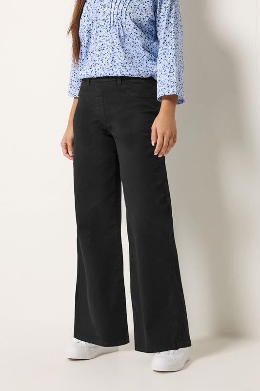  M&Co Petite leggings negros de pierna ancha