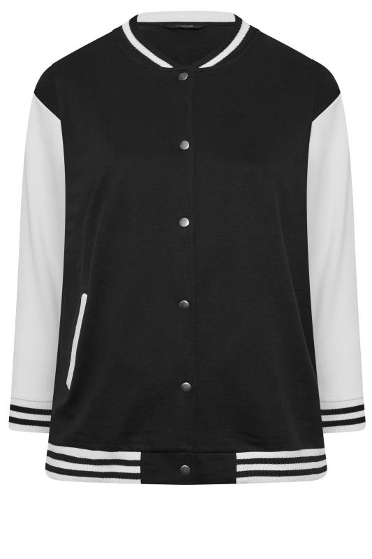 Plus Size Black Varsity Bomber Jacket | Yours Clothing 6