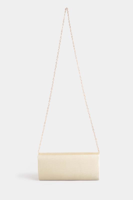 Gold Pleated Satin Clutch Bag | Yours Clothing 5