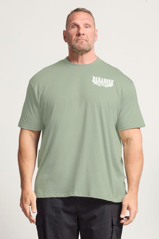  BadRhino Big & Tall t-shirt vert à imprimé graphique « Paradise »