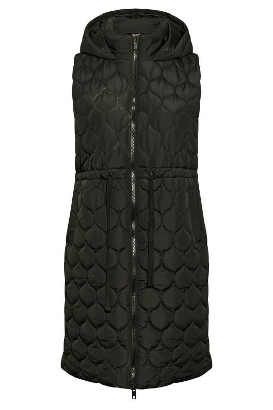 Plus Size Black Quilted Midi Hooded Gilet | Yours Clothing 6