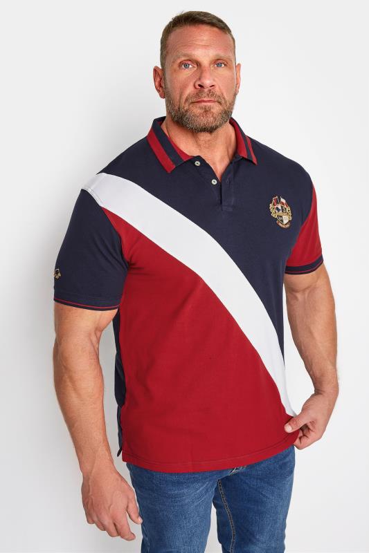 Plus Size  RAGING BULL Big & Tall Red Cut & Sew Polo Shirt