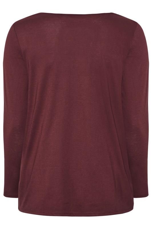 Plus Size Berry Red Long Sleeve T-Shirt | Yours Clothing 6