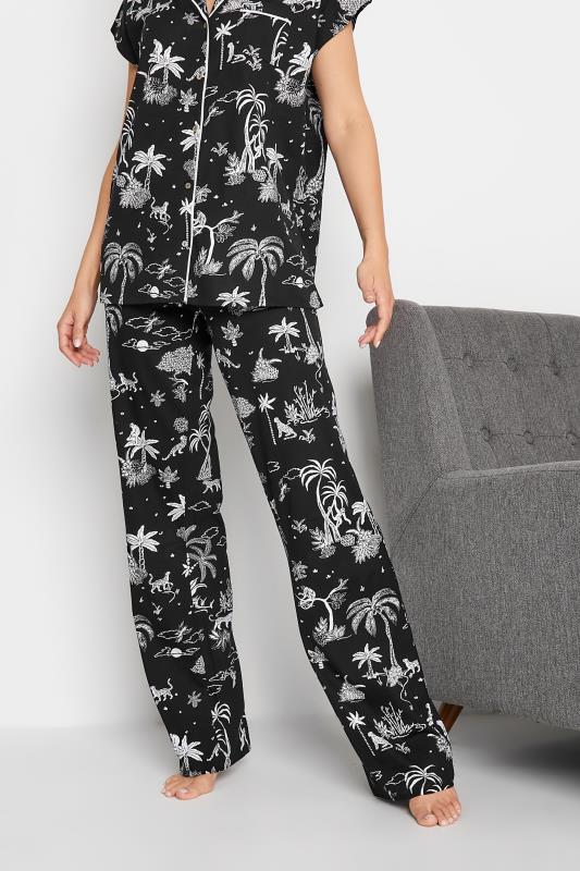 Tall Women's LTS Tall Black Jungle Print Cotton Pyjama Set | Long Tall Sally  4