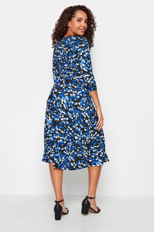 M&Co Blue Animal Print Wrap Dress | M&Co 3