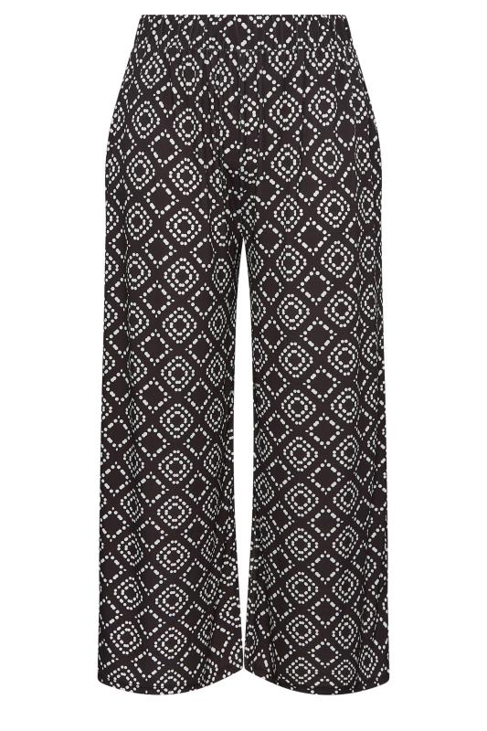 YOURS Curve Black Printed Wide Leg Trouser | Yours Clothing 5