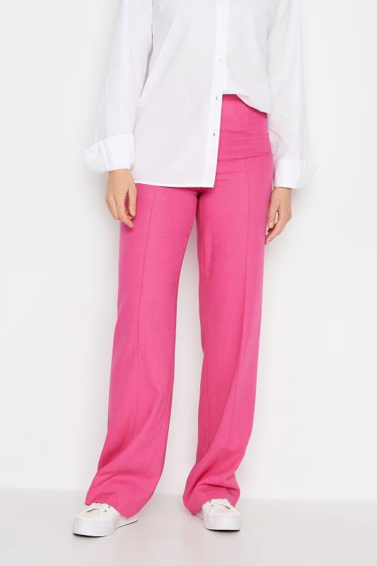 LTS Tall Hot Pink Linen Trousers | Long Tall Sally  1