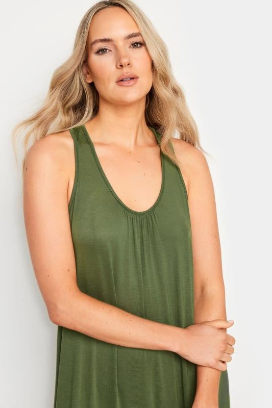 LTS Tall Women's Khaki Green Racer Back Maxi Dress | Long Tall Sally 4