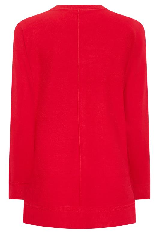 YOURS Plus Size Red Front Seam Detail Jumper | Yours Clothing 7