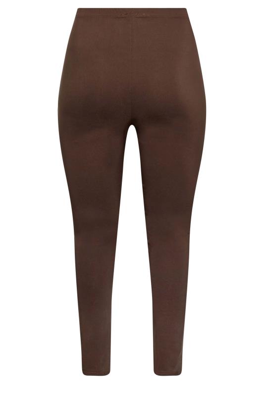 Plus Size Brown Stretch Bengaline Slim Leg Trousers | Yours Clothing 5