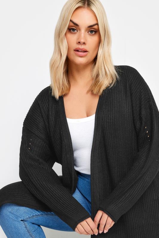 YOURS Plus Size Black Essential Knitted Cardigan | Yours Clothing  4