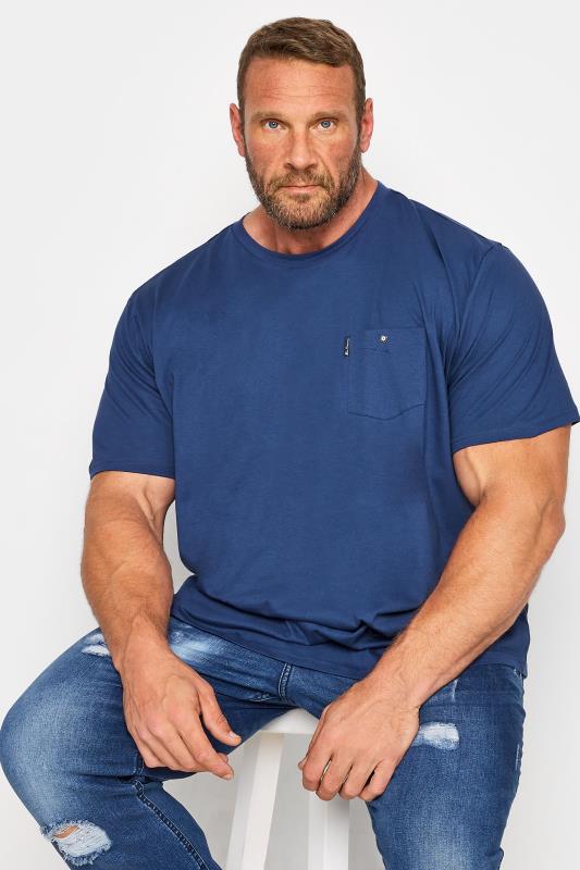  dla puszystych BEN SHERMAN Big & Tall Cobalt Blue Pocket T-Shirt