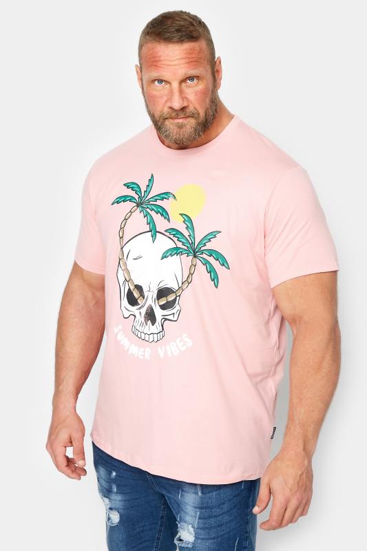 BadRhino Big & Tall Pink Summer Vibes T-Shirt | BadRhino 1