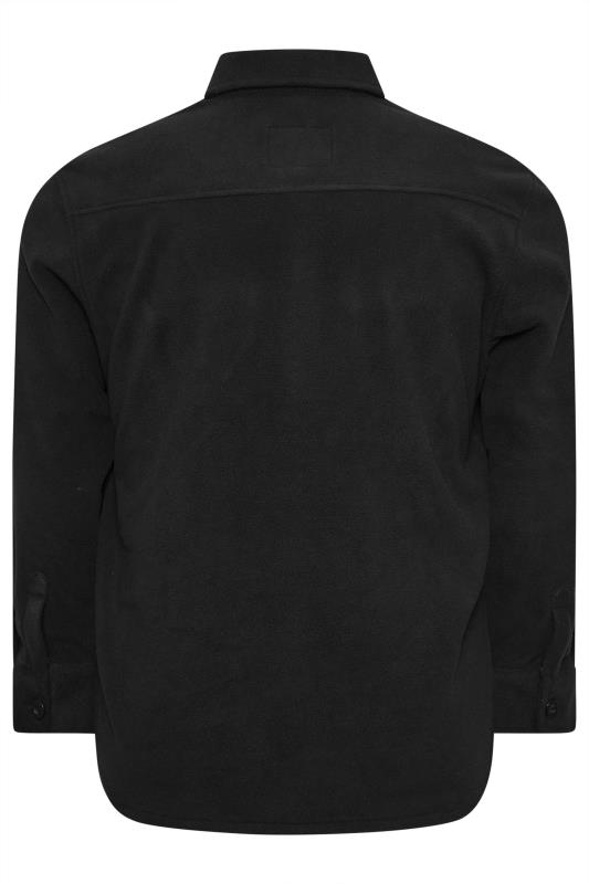 BadRhino Big & Tall Black Fleece Button Down Shacket | BadRhino 4