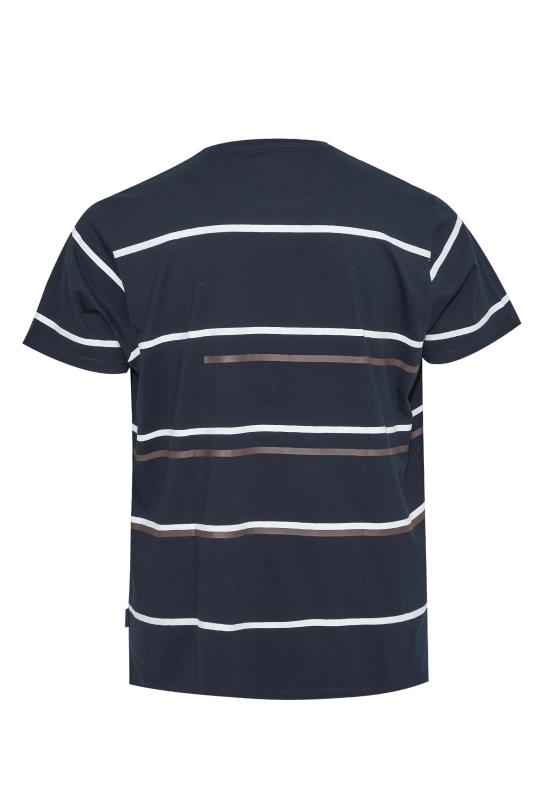 BadRhino Big & Tall Navy Blue Multi Stripe T-Shirt | BadRhino 4