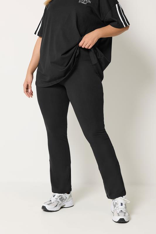  YOURS leggings negros deportivos acampanados