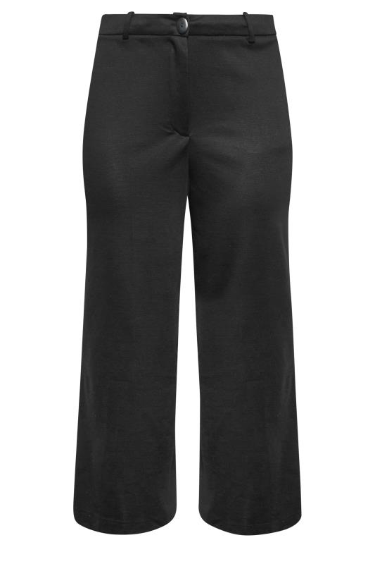 YOURS Plus Size Black Wide Leg Button Up Trousers | Yours Clothing 4