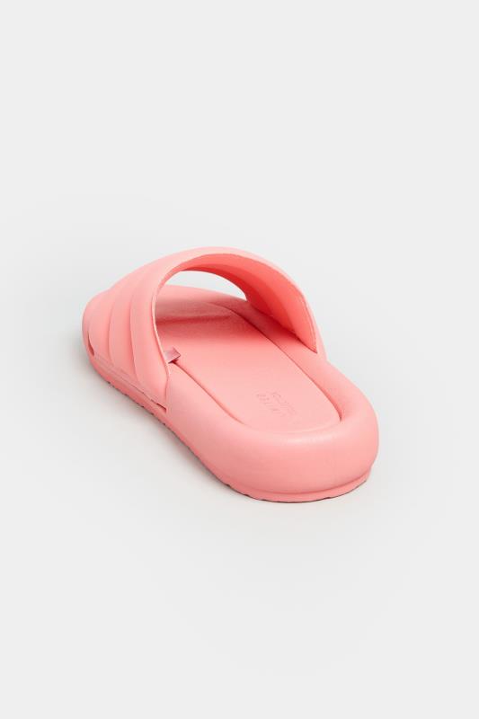 LIMITED COLLECTION Pink Padded Sliders In Wide E Fit | Yours Clothing 4