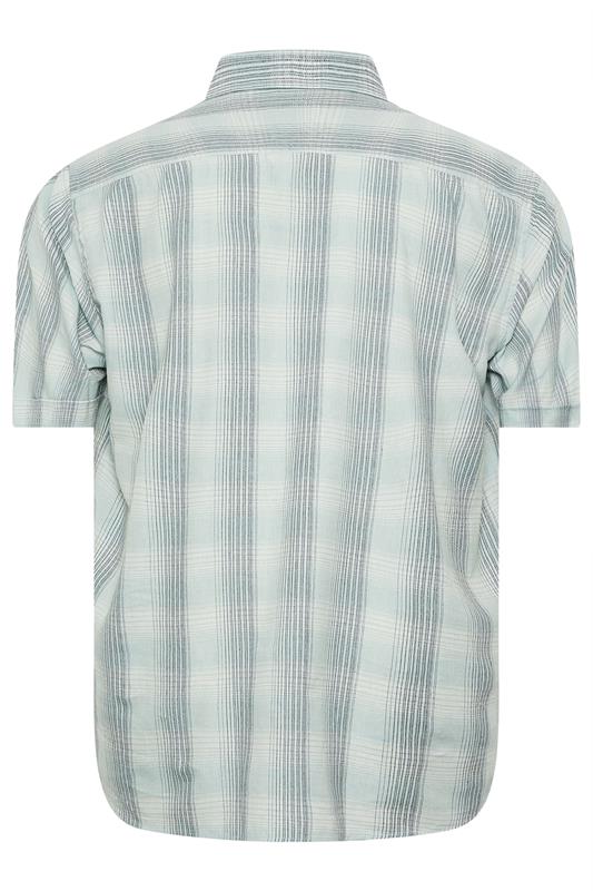 KAM Big & Tall Mint Green Short Sleeve Check Shirt | BadRhino 4